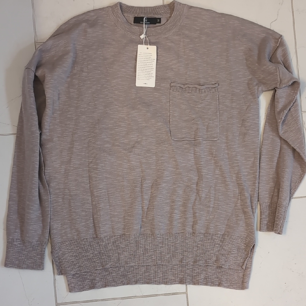Lillusory Lightweight Knit Sweater – Taupe Beige, Size M – NWT